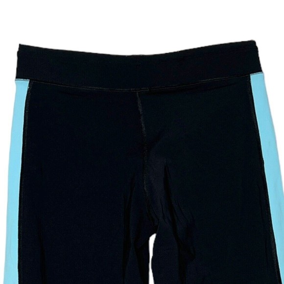 Champion Women's Cropped Pants Black Blue Side Stripe Athletic Pants Size Small - Picture 4 of 5